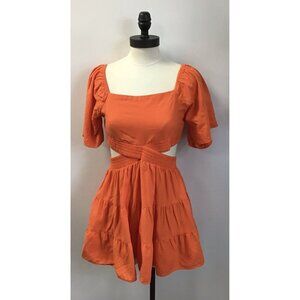 Womans SHY Velvet Orange M Festive Dress 🧡